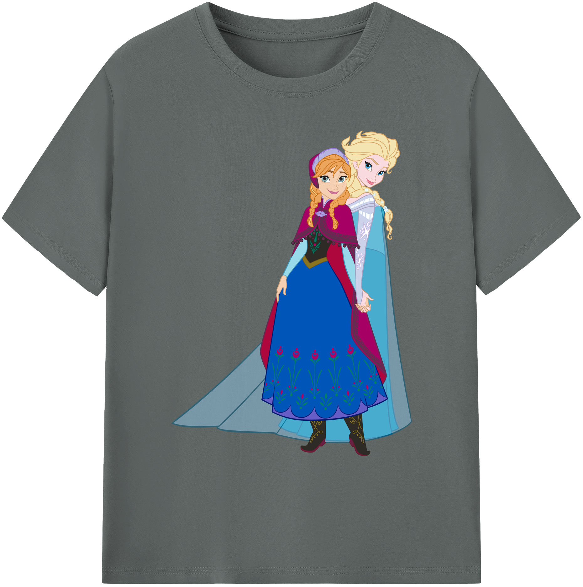 （画像用） アナと雪の女王 アンナ エルサ Frozen Anna Elsa 綿100％ メンズ半袖Tシャツ｜肌触りやわらか＆通気性